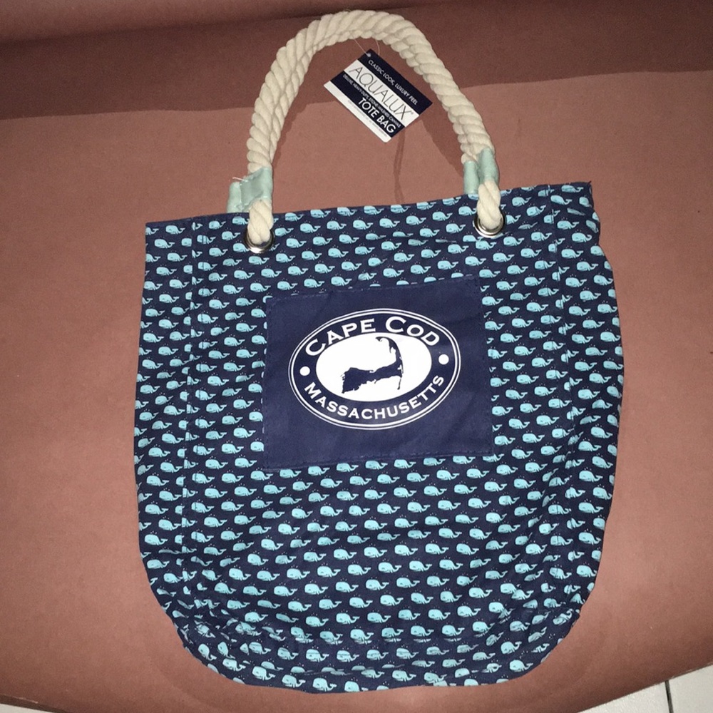 Aqualux Cape Cod Whale Print Tote Bag